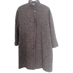 Billycoat Vintage 100% Wool Black Tweed Pattern Size LG “Made In USA”